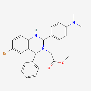 molecular formula C25H26BrN3O2 B14147306 methyl {6-bromo-2-[4-(dimethylamino)phenyl]-4-phenyl-1,4-dihydroquinazolin-3(2H)-yl}acetate CAS No. 378764-50-2