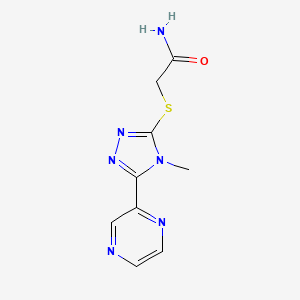 2-[(4-Methyl-5-pyrazin-2-yl-1,2,4-triazol-3-yl)sulfanyl]acetamide