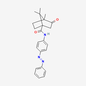 molecular formula C23H25N3O2 B14147425 4,7,7-trimethyl-3-oxo-N-{4-[(E)-phenyldiazenyl]phenyl}bicyclo[2.2.1]heptane-1-carboxamide CAS No. 536718-18-0