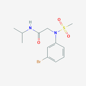 molecular formula C12H17BrN2O3S B14147437 2-[(3-Bromo-phenyl)-methanesulfonyl-amino]-N-isopropyl-acetamide CAS No. 333448-12-7