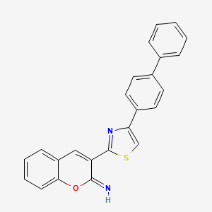 molecular formula C24H16N2OS B14147579 3-[4-(biphenyl-4-yl)-1,3-thiazol-2-yl]-2H-chromen-2-imine 