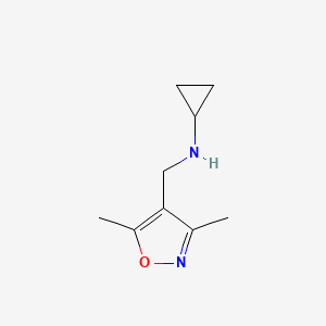 molecular formula C9H14N2O B1414764 N-[(二甲基-1,2-恶唑-4-基)甲基]环丙胺 CAS No. 1042642-42-1