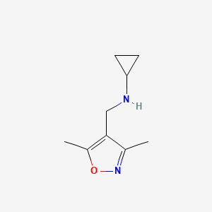 molecular formula C9H14N2O B1414764 N-[(dimethyl-1,2-oxazol-4-yl)methyl]cyclopropanamine CAS No. 1042642-42-1