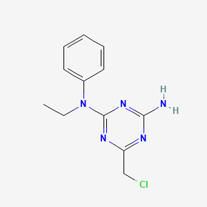 molecular formula C12H14ClN5 B1414767 6-(chloromethyl)-N-ethyl-N-phenyl-1,3,5-triazine-2,4-diamine CAS No. 1030477-00-9