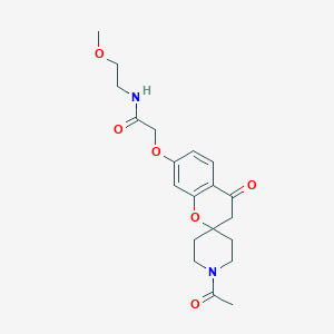 2-(1'-acetyl-4-oxospiro[3H-chromene-2,4'-piperidine]-7-yl)oxy-N-(2-methoxyethyl)acetamide