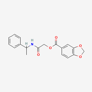 [2-Oxo-2-(1-phenylethylamino)ethyl] 1,3-benzodioxole-5-carboxylate