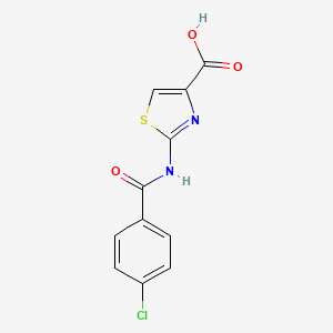 molecular formula C11H7ClN2O3S B1414775 2-[(4-Chlorobenzoyl)amino]-1,3-thiazole-4-carboxylic acid CAS No. 1082168-15-7