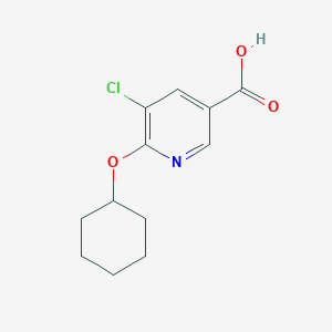 molecular formula C12H14ClNO3 B1414776 5-Chloro-6-(cyclohexyloxy)pyridine-3-carboxylic acid CAS No. 1008769-68-3