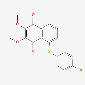 molecular formula C18H13BrO4S B14147765 5-[(4-Bromophenyl)sulfanyl]-2,3-dimethoxynaphthalene-1,4-dione CAS No. 89227-01-0