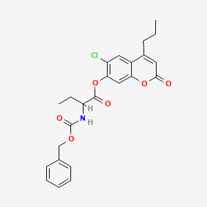 6-chloro-2-oxo-4-propyl-2H-chromen-7-yl 2-{[(benzyloxy)carbonyl]amino}butanoate