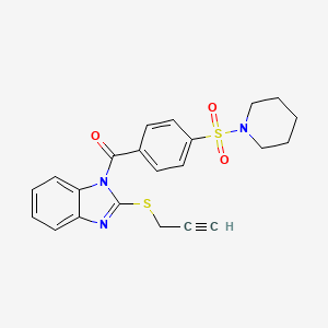 (4-(piperidin-1-ylsulfonyl)phenyl)(2-(prop-2-yn-1-ylthio)-1H-benzo[d]imidazol-1-yl)methanone