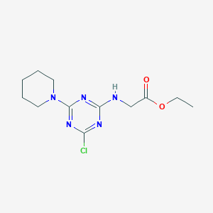 Ethyl 2-[(4-chloro-6-piperidin-1-yl-1,3,5-triazin-2-yl)amino]acetate