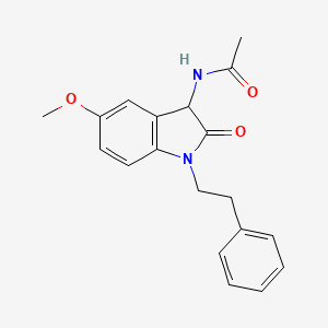 N-[5-methoxy-2-oxo-1-(2-phenylethyl)-2,3-dihydro-1H-indol-3-yl]acetamide