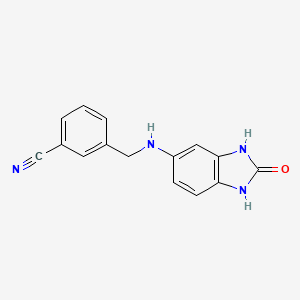 molecular formula C15H12N4O B1414788 3-{[(2-oxo-2,3-dihydro-1H-1,3-benzodiazol-5-yl)amino]methyl}benzonitrile CAS No. 1038223-14-1