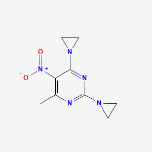 molecular formula C9H11N5O2 B14147895 2,4-Bis(aziridin-1-yl)-6-methyl-5-nitropyrimidine CAS No. 4238-90-8