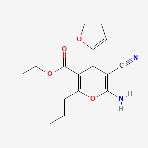 ethyl 6-amino-5-cyano-4-(furan-2-yl)-2-propyl-4H-pyran-3-carboxylate