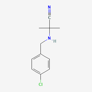 molecular formula C11H13ClN2 B1414802 2-{[(4-Chlorophenyl)methyl]amino}-2-methylpropanenitrile CAS No. 1018265-80-9