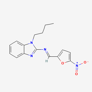 molecular formula C16H16N4O3 B14148117 Benzimidazole, 1-butyl-2-(5-nitro-2-furfurylidenamino)- 