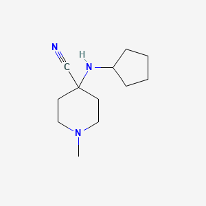 molecular formula C12H21N3 B1414814 4-(Cyclopentylamino)-1-methylpiperidine-4-carbonitrile CAS No. 1018435-91-0