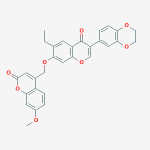 4-({[3-(2,3-dihydro-1,4-benzodioxin-6-yl)-6-ethyl-4-oxo-4H-chromen-7-yl]oxy}methyl)-7-methoxy-2H-chromen-2-one