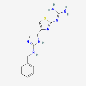 molecular formula C14H15N7S B14148260 N''-{4-[2-(Benzylamino)-1H-imidazol-5-yl]-1,3-thiazol-2-yl}guanidine CAS No. 88724-02-1