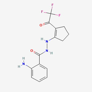 molecular formula C14H14F3N3O2 B14148265 2-amino-N'-[2-(trifluoroacetyl)cyclopent-1-en-1-yl]benzohydrazide CAS No. 371215-26-8