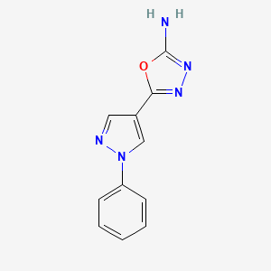 molecular formula C11H9N5O B1414829 5-(1-苯基-1H-吡唑-4-基)-1,3,4-恶二唑-2-胺 CAS No. 1152906-45-0