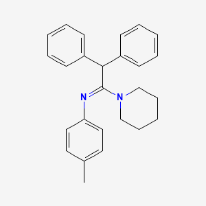 N-(4-methylphenyl)-2,2-diphenyl-1-piperidin-1-ylethanimine