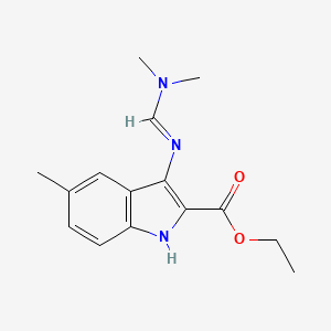 molecular formula C15H19N3O2 B14148380 ethyl 3-{[(E)-(dimethylamino)methylidene]amino}-5-methyl-1H-indole-2-carboxylate CAS No. 296264-26-1