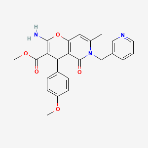 molecular formula C24H23N3O5 B14148444 methyl 2-amino-4-(4-methoxyphenyl)-7-methyl-5-oxo-6-(pyridin-3-ylmethyl)-5,6-dihydro-4H-pyrano[3,2-c]pyridine-3-carboxylate CAS No. 858747-10-1