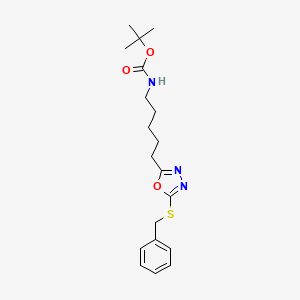 tert-butyl N-[5-(5-benzylsulfanyl-1,3,4-oxadiazol-2-yl)pentyl]carbamate