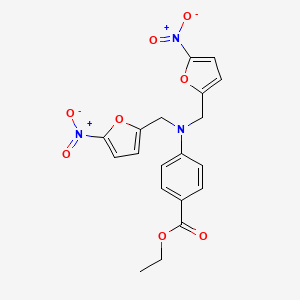 Ethyl 4-{bis[(5-nitrofuran-2-yl)methyl]amino}benzoate