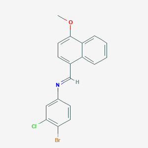 4-bromo-3-chloro-N-[(E)-(4-methoxynaphthalen-1-yl)methylidene]aniline