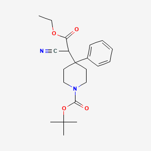 4-(1-Cyano-2-ethoxy-2-oxoethyl)-4-phenyl-1-piperidinecarboxylic acid tert-butyl ester