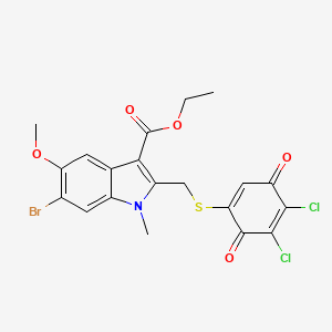 ethyl 6-bromo-2-{[(4,5-dichloro-3,6-dioxocyclohexa-1,4-dien-1-yl)sulfanyl]methyl}-5-methoxy-1-methyl-1H-indole-3-carboxylate