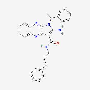 2-amino-1-(1-phenylethyl)-N-(3-phenylpropyl)-1H-pyrrolo[2,3-b]quinoxaline-3-carboxamide