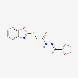 2-(1,3-benzoxazol-2-ylsulfanyl)-N'-[(E)-furan-2-ylmethylidene]acetohydrazide