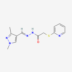 N'-[(E)-(1,3-dimethyl-1H-pyrazol-4-yl)methylidene]-2-(pyridin-2-ylsulfanyl)acetohydrazide