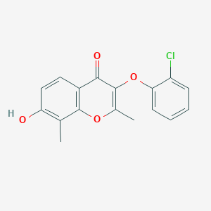 molecular formula C17H13ClO4 B1414891 3-(2-chlorophenoxy)-7-hydroxy-2,8-dimethyl-4H-chromen-4-one CAS No. 1049606-62-3