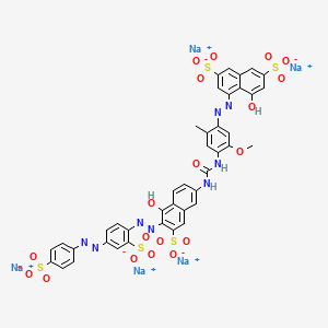 2,7-Naphthalenedisulfonic acid, 4-hydroxy-5-((4-((((5-hydroxy-7-sulfo-6-((2-sulfo-4-((4-sulfophenyl)azo)phenyl)azo)-2-naphthalenyl)amino)carbonyl)amino)-5-methoxy-2-methylphenyl)azo)-, pentasodium salt