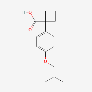 molecular formula C15H20O3 B1414902 1-[4-(2-Methylpropoxy)phenyl]cyclobutane-1-carboxylic acid CAS No. 1037131-39-7