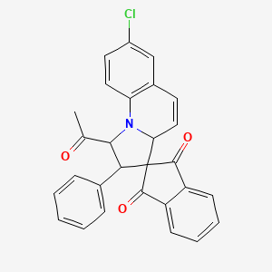 1'-acetyl-7'-chloro-2'-phenyl-1',2'-dihydro-3a'H-spiro[indene-2,3'-pyrrolo[1,2-a]quinoline]-1,3-dione