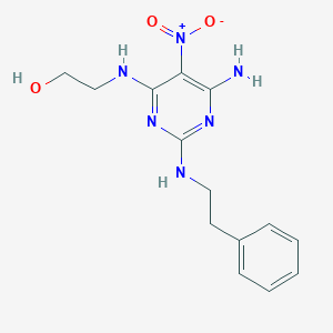 2-[[6-Amino-5-nitro-2-(phenethylamino)pyrimidin-4-yl]amino]ethanol