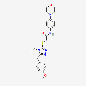 molecular formula C24H29N5O3S B14149137 2-{[4-ethyl-5-(4-methoxybenzyl)-4H-1,2,4-triazol-3-yl]sulfanyl}-N-[4-(morpholin-4-yl)phenyl]acetamide CAS No. 878437-61-7