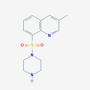 molecular formula C14H17N3O2S B1414922 3-Methyl-8-(piperazine-1-sulfonyl)quinoline CAS No. 1050885-72-7