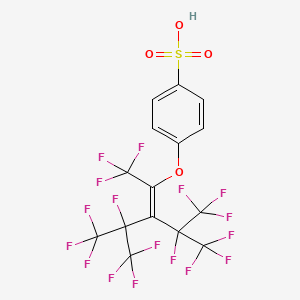 molecular formula C15H5F17O4S B14149255 4-[1,3-Bis(trifluoromethyl)-2-[1-(trifluoromethyl)-1,2,2,2-tetrafluoroethyl]-3,4,4,4-tetrafluoro-1-butenyloxy]benzenesulfonic acid CAS No. 271794-15-1