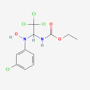 molecular formula C11H12Cl4N2O3 B14149262 ethyl N-[2,2,2-trichloro-1-(3-chloro-N-hydroxyanilino)ethyl]carbamate CAS No. 370072-37-0