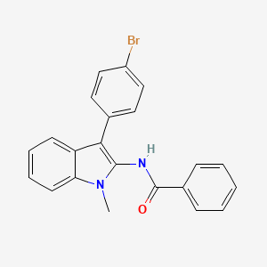 molecular formula C22H17BrN2O B14149302 N-[3-(4-Bromophenyl)-1-methyl-1H-indol-2-yl]benzamide CAS No. 62693-56-5