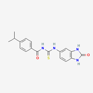 N-[(2-oxo-1,3-dihydrobenzimidazol-5-yl)carbamothioyl]-4-propan-2-ylbenzamide