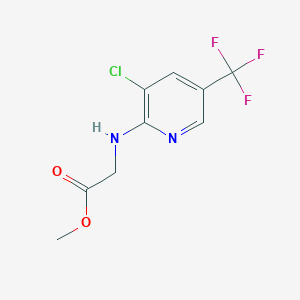 molecular formula C9H8ClF3N2O2 B1414933 Methyl (3-chloro-5-(trifluoromethyl)pyridin-2-ylamino)acetate CAS No. 1041559-46-9